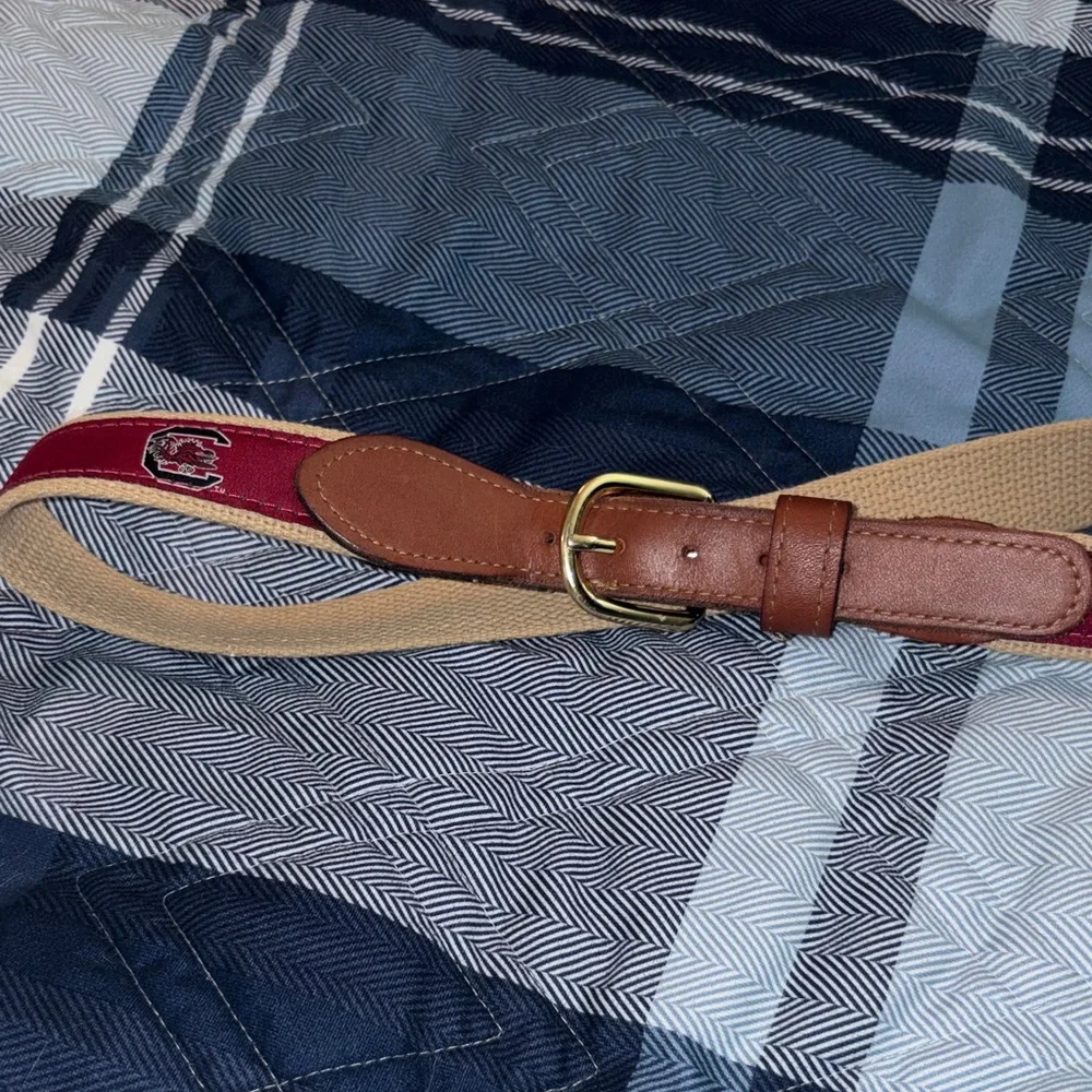 South Carolina Gamecocks Canvas & Leather Belt Boys Size 30